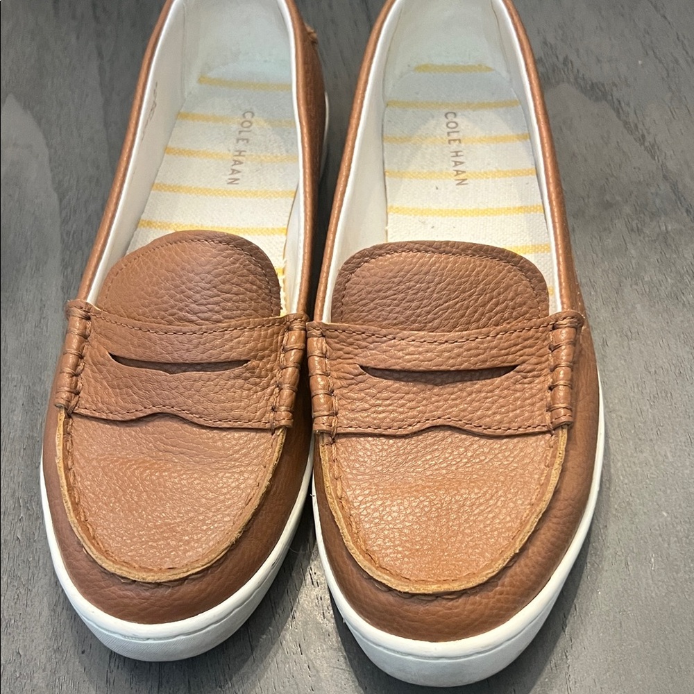 Cole Haan Tan Leather Slip-On Shoes